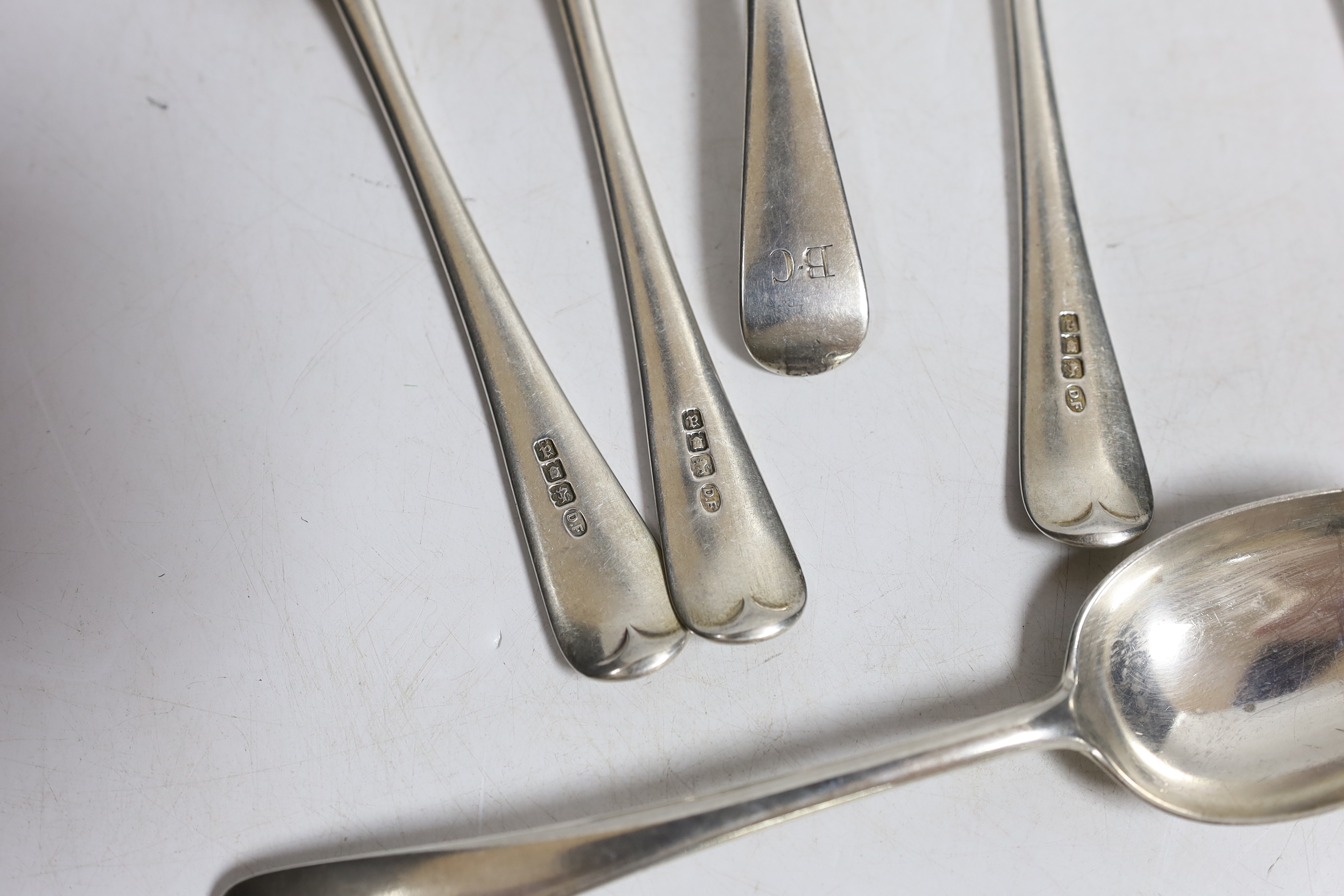 A set of six George V silver Old English pattern dessert spoons, Josiah Williams & Co, London, 1916